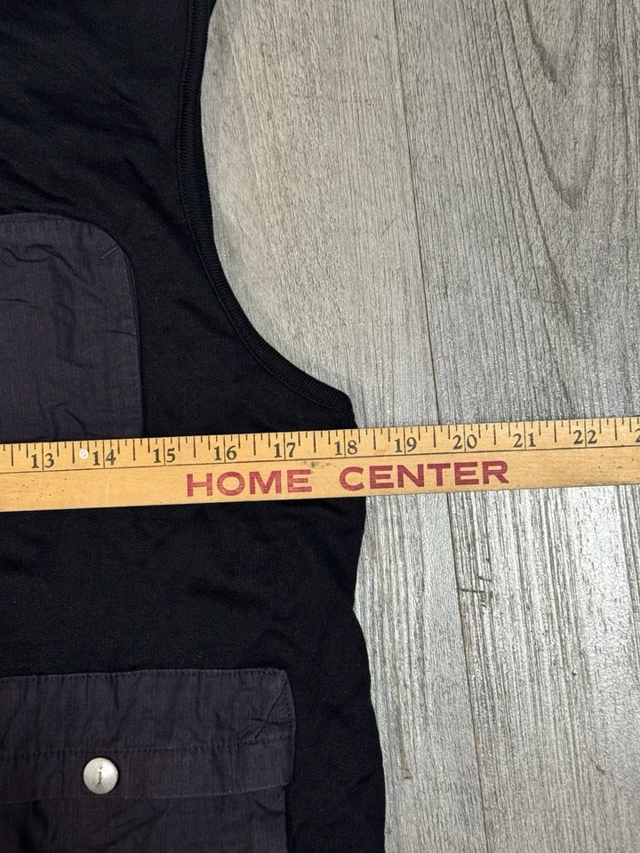 Chaleco utilitario John Varvatos para hombre azul marino bolsillos cremallera completa Foto 4 de 4