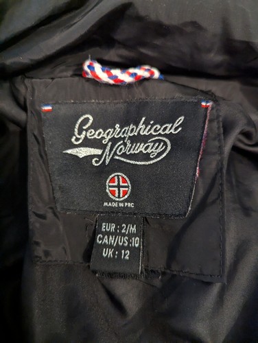 Geographical Norway Expedition Ladies black Puffer Jacket size small uk 12 - Picture 2 of 5