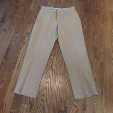 LL Bean Classic Fit Chino Khaki Pants Men's 38x34 Flat Front 100% Cotton #262551