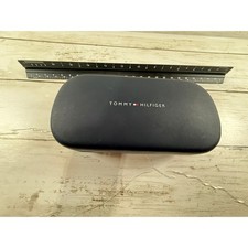 Tommy Hilfiger Navy Blue Hard Shell Eyeglasses Case Blue Felt Lining Logo