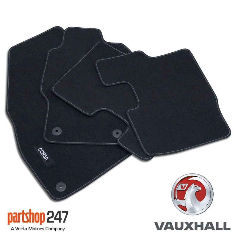 Vauxhall Corsa D & E 2007 to 2019 Tailored Black Car Floor Mats 4 Piece Set