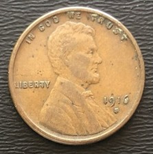 1916-S LINCOLN Wheat Cent - United States - 0.01 USA 1916 S 1916S 1 Penny 1C a
