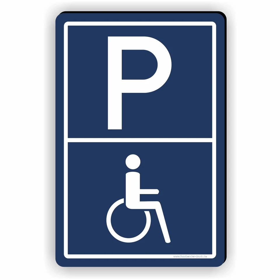 FASSBENDER-DRUCK SCHILDER Behinderten Parkplatz Rollstuhlfahrer Barrierefrei Schild Behindertenparkplat D5