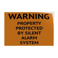 Horizontal Vinyl Stickers Warning Property Protected by Silent Alarm System