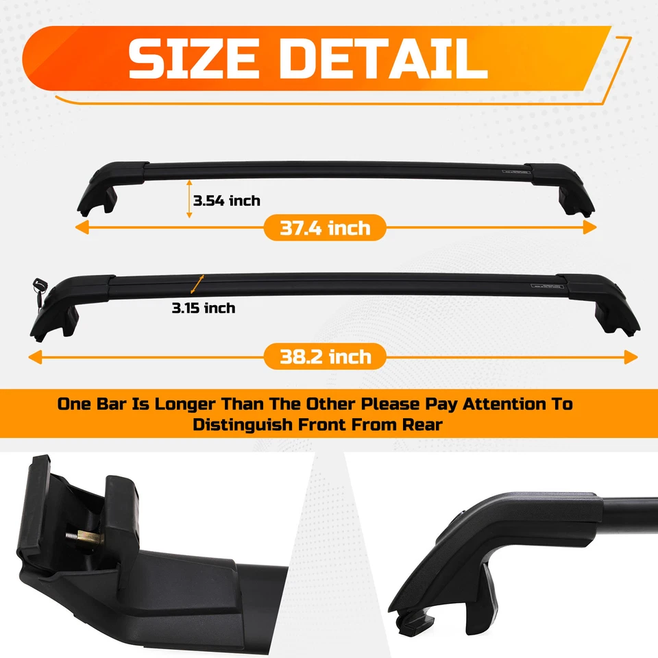 Barra transversal de techo negra bloqueable para Mitsubishi RVR 2010-2024 Foto 2 de 4