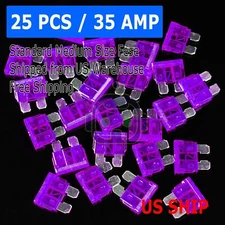 25 Pcs 35 Amp Auto Car Standard Medium Blade Automotive Replacement Fuses Kit