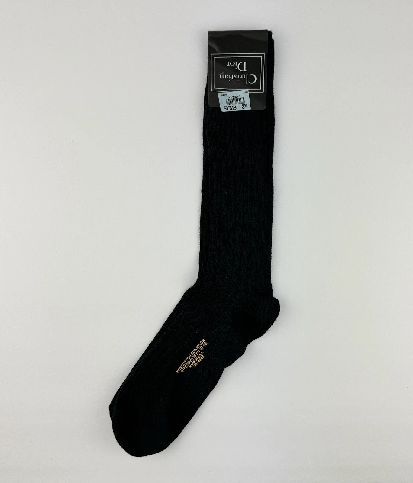Calze eleganti uomo Christian Dior blu navy cotone nylon elasticizzato tg 10 13 made USA
