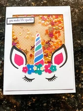 handmade Shaker Card Kit Unicorn Wishes Spring