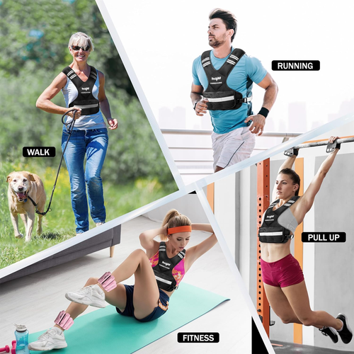 Adjustable Weighted Vest 11-32Lbs for Men & Women - Reflective Strip Included - 第 5/7 張圖片