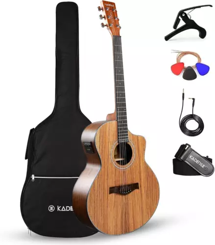 Kadence Guitar Acoustica Series (Grand Auditorium Body) Semi Acoustic Zebra Wood