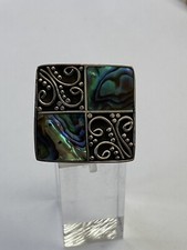Sterling Silver Abalone Inlay Ring Adjustable Finger Size New