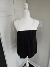 Moda International Women's US XS Black White Tank Top