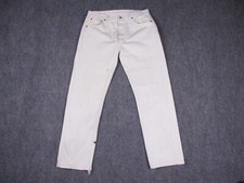 Vintage Levis 501 Jeans Mens 32x30 White Denim Button Fly Pants USA Flawed