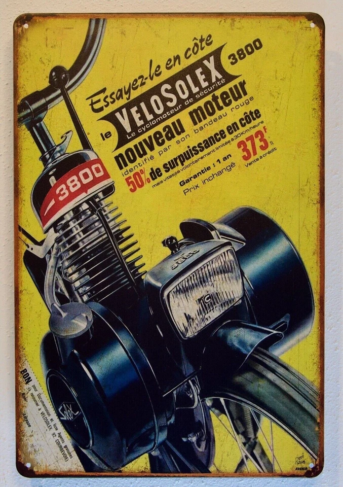 MARKENLOS VeloSolex 3800 10101 etc. Retro Blechschild 20x30cm Nostalgie Solex Geschenk