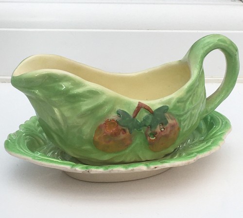 Vintage Sauce Boat Shorter & Son Saucer & Jug. Hand Painted Staffordshire. - Picture 2 of 12