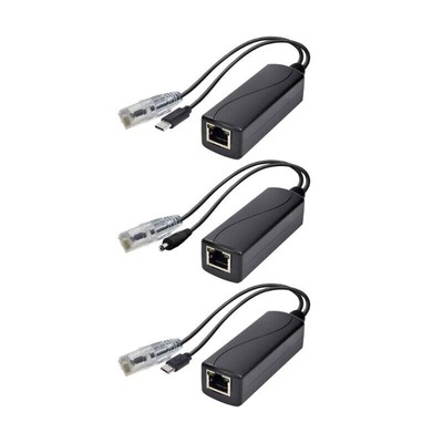 POE Splitter 12V to 5V MicroUSB Power Over Ethernet Adapter Cable Injector