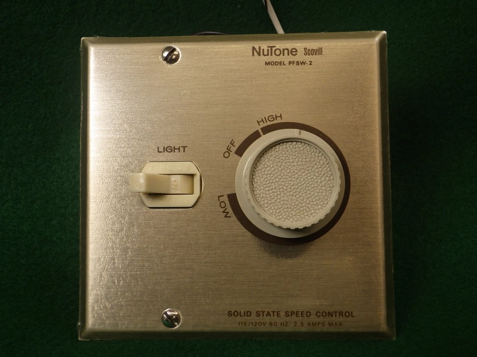 NOS Nutone PFSW-2 Control for Lighted Ventilation Fans Switch -For Parts/Defect - Image 3 of 4
