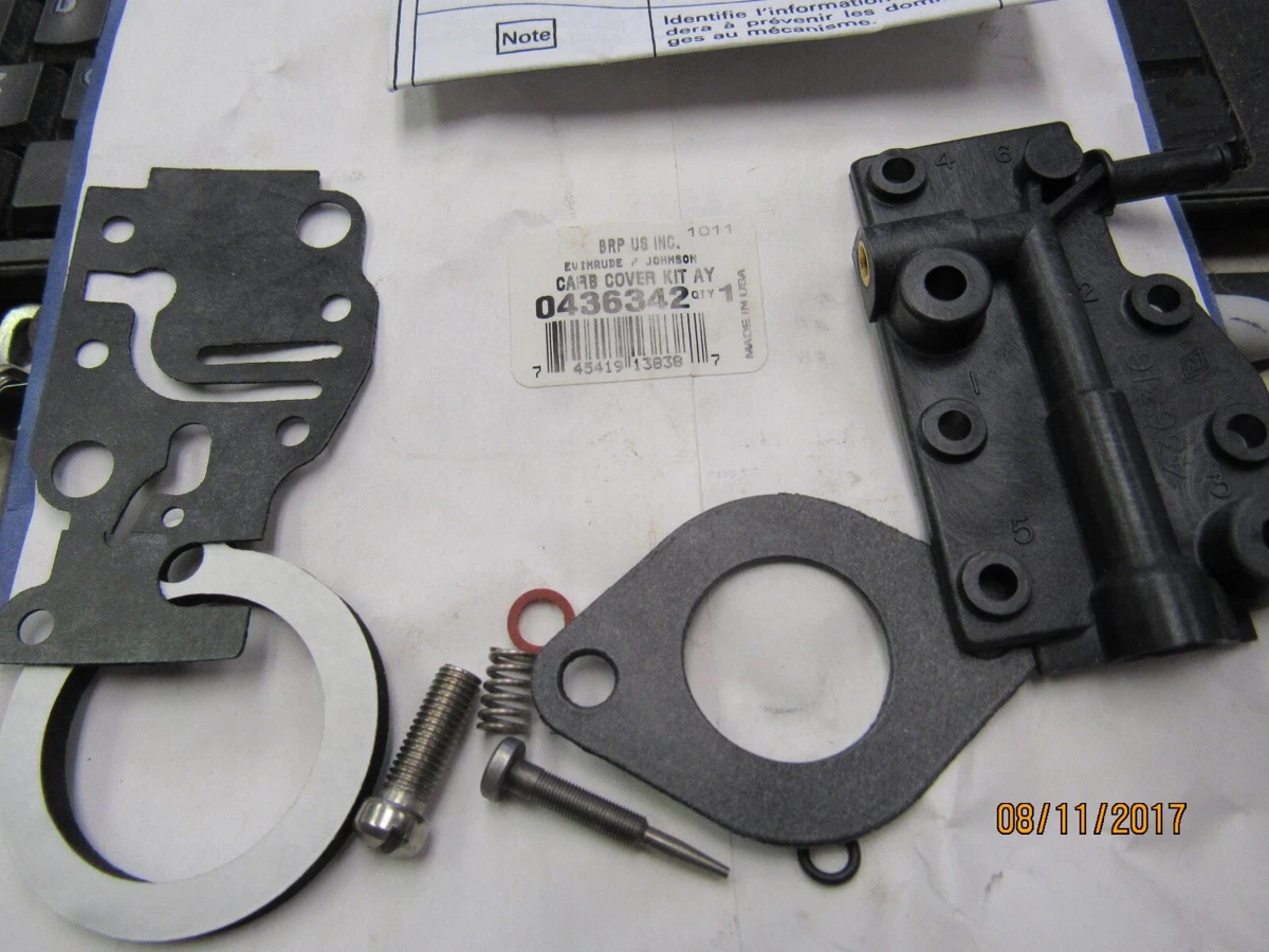NEW OEM OMC JOHNSON EVINRUDE CARBURETOR KIT COVER 436342 | eBay
