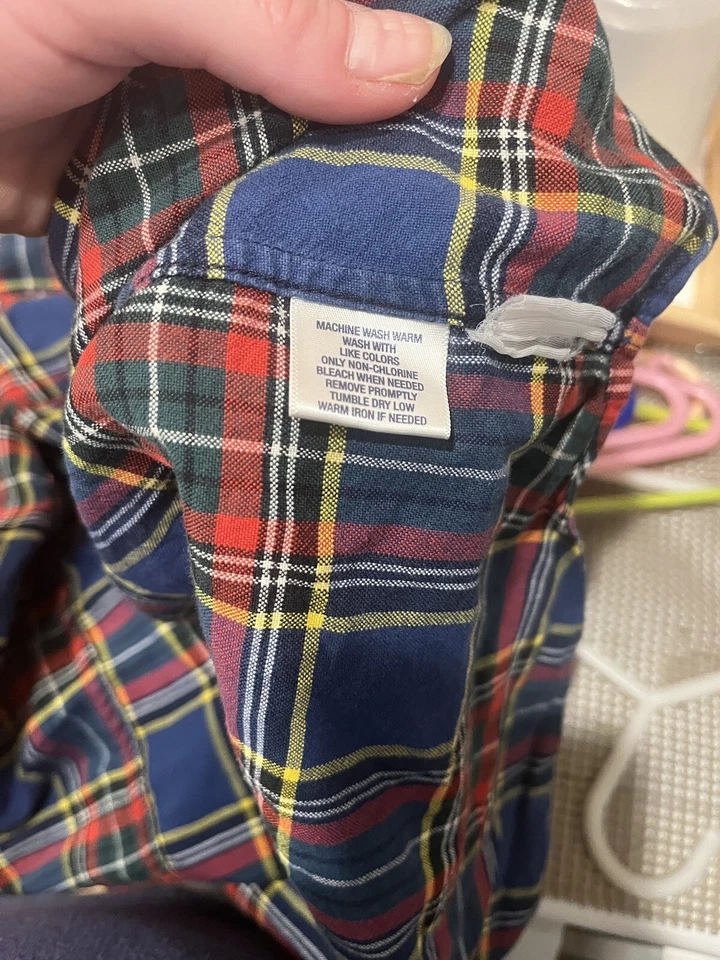 Camisa de vestir a cuadros American Living de algodón multicolor manga larga 7 para niños Foto 4 de 4