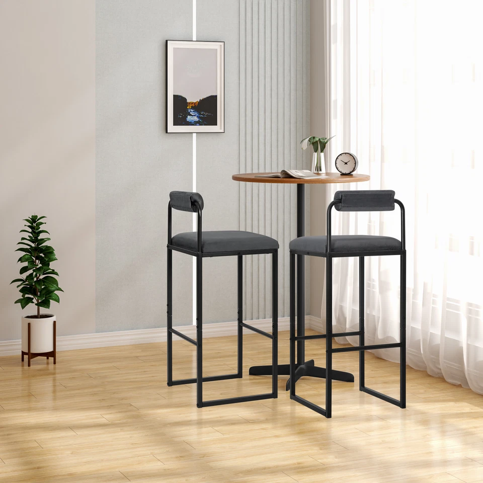 2/4/6x Barhocker mit Rückenlehne Hochstuhl Tresenhocker Hocker 100kg Belastbar - Bild 2 von 4