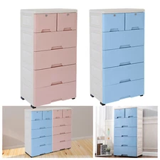 Plastic Storage Dresser Bedroom 6 Drawer Clothes Organizer Tower Cabinet Office