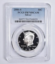 PR70 DCAM 2006-S Silver Kennedy Half Dollar PCGS Blue Lbl