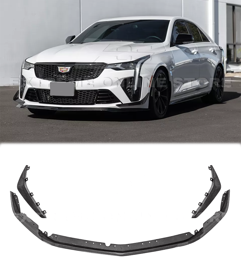cadillac0420　２本セット CARBON FIBER Front Lip Splitter Side Canards For 20-Up Cadillac