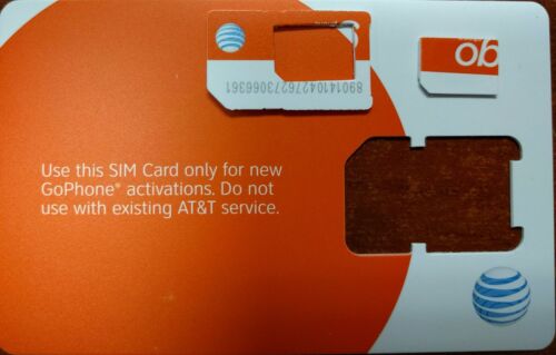AT&T NANO CUT SIM CARD SKU#6006A GO PHONE READY TO ACTIVATE AT&T Prepaid - Picture 2 of 2