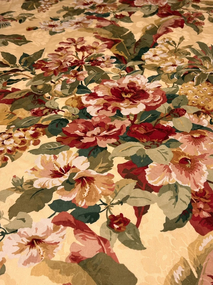 Panel de cortinas individuales personalizado ENORME forro plisado floral damasco apagón 94”L Foto 3 de 4