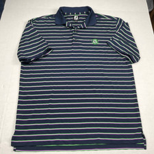 Footjoy Mens Performance Golf Polo Shirt Striped Stretch Short Sleeve Top LARGE