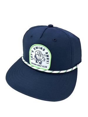New Adidas Golf Club Lets Swing Away Navy/Neon Green Rope Adjustable Hat/Cap
