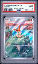 2025 Pokemon Victini #208 Univa Illustration Collection Black Star Promo PSA 9