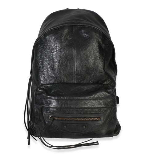 Balenciaga Black Arena Lambskin Le City Backpack