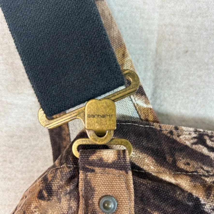 Carhartt Adult Dungarees RealTree Camo Overall Bibbs 50 x 32 Lined Double Knee - Image 3 of 4