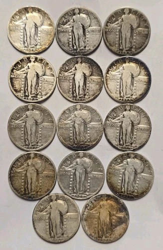 14 Standing Liberty Quarters - Lot - Full Dates