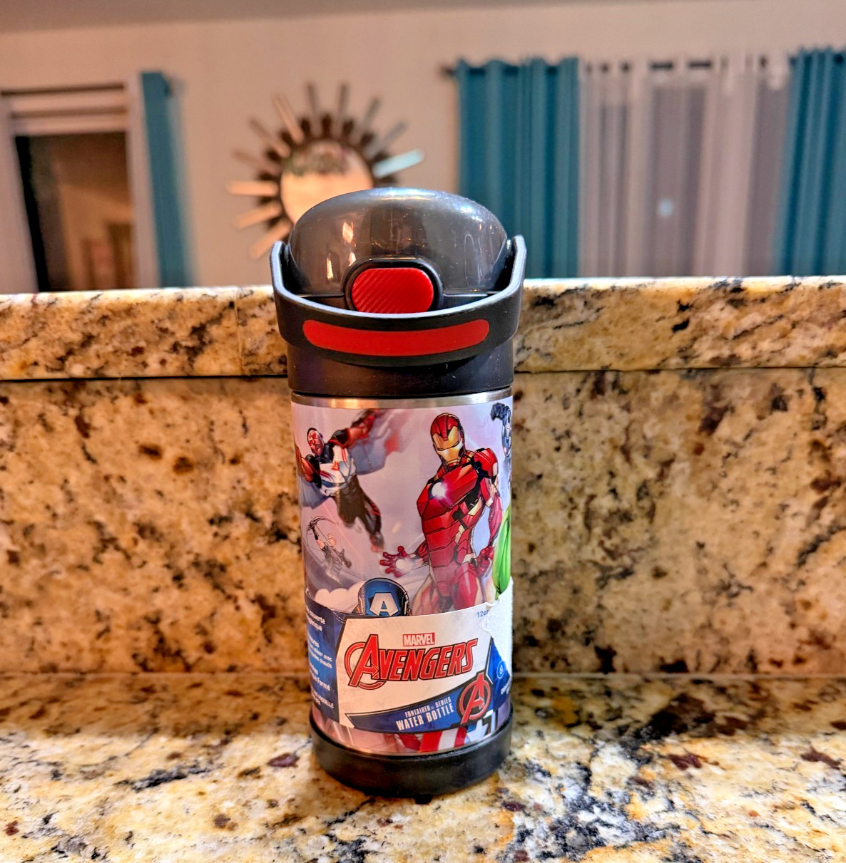 Thermos Funtainer Marvel Avengers Iron Man 12 oz Stainless Water Drink Bottle