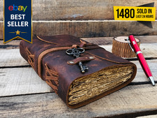 Leather Journal-Handmade Deckle Edge Paper Leather Bound Journal -Book of Shadow