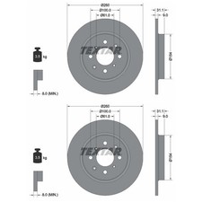 2X TEXTAR BREMSSCHEIBEN HINTEN 260mm VOLL PASSEND FÜR HONDA INSIGHT JAZZ |