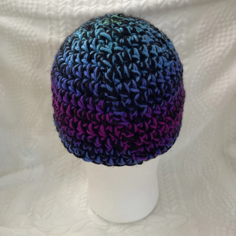 Boné caveira quente grosso de crochê feito à mão adulto - Imagem 4 de 4