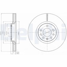 Image of BRAKE DISC DELPHI BG4185C FRONT AXLE FOR OPEL,VAUXHALL