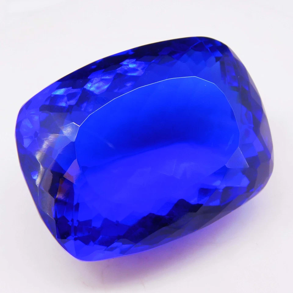 Certified 724 Ct Natural Tanzanian D Block Tanzanite Cushion Cut Loose Gemstone - Image 1 of 4