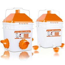 GUEOQTC 20lb Chicken Feeder  3 Gallon Waterer Set - High-Capacity Hanging Poult