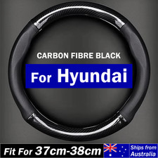 For Hyundai Carbon Fiber Black Car Steering Wheel Cover with Rubber Inner Ring