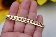 14k Men’s Gold Plated Bracelet 8.5” 7mm/ Pulsera Para Hombre En Oro Laminado 