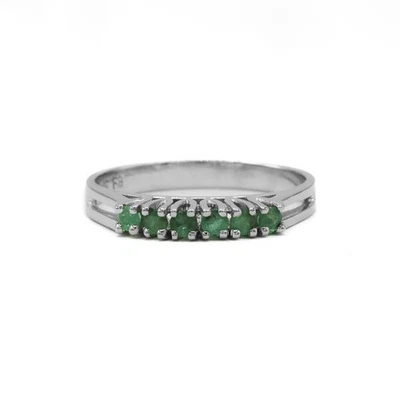 Ring mit 6 Smaragden 0,30 ct. in 14 Kt. 585 Gold Gr. 58 - Bild 1 von 4