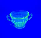 1920’s Federal Uranium Glass Vintage Green Open Sugar Bowl