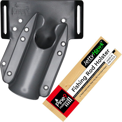 Jettyhawk Fishing Rod Hip Holster, Hands-Free Quick-Draw Holder, Fits 1.5-2'' Pol