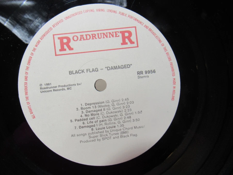 BLACK FLAG Damaged ORIGINAL 1982 LP Vinyl Album Unicorn Punk Hardcore  X35JJ - Image 4 of 4