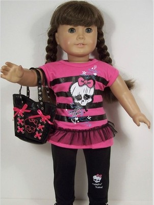 Scary Skull Shirt Pants  Purse Shoes Doll Clothes For 18  American Girl (Debs)