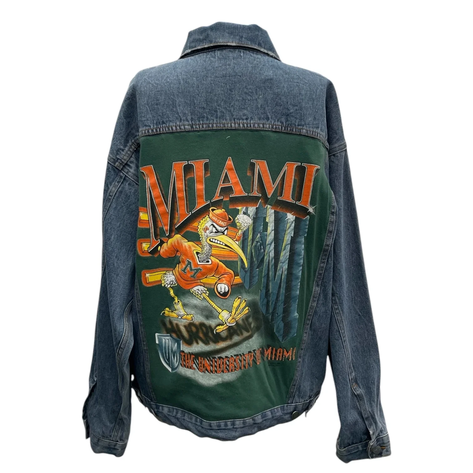University of Miami Denim Jacket with Vintage Graphic